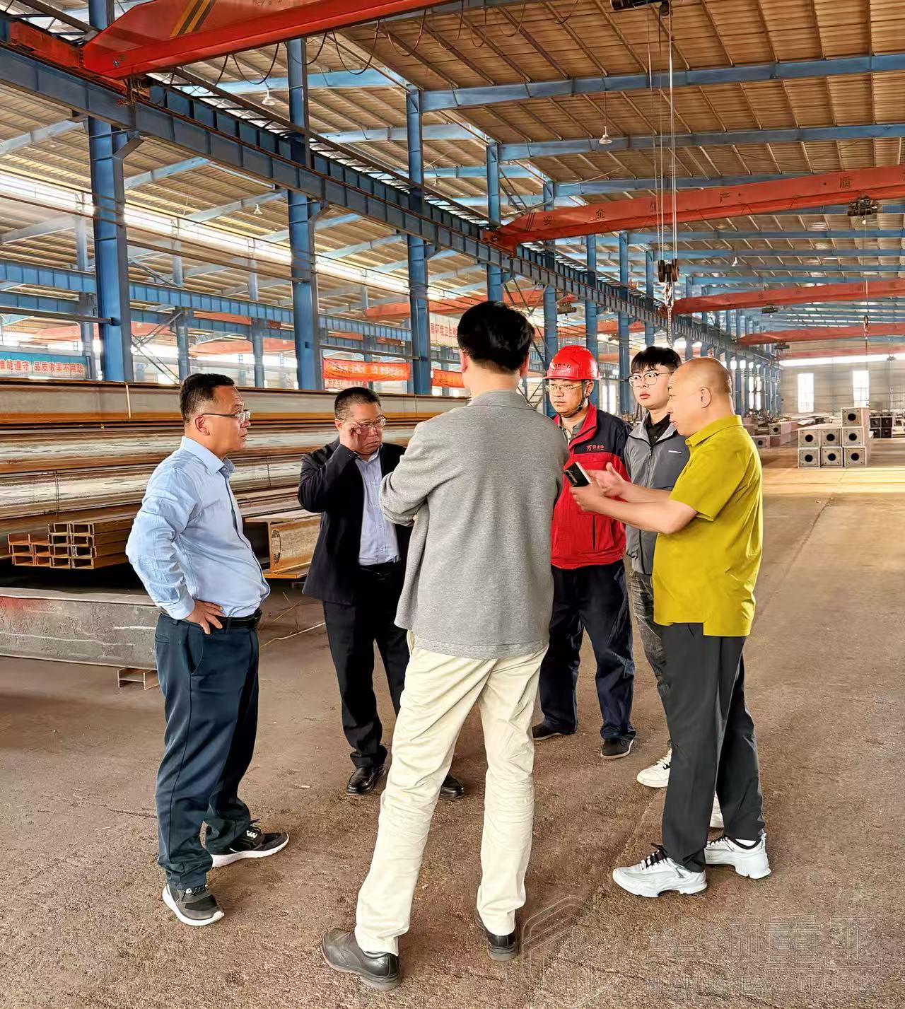 华领重工迎来客户考察，共探钢结构材料与安装合作方案